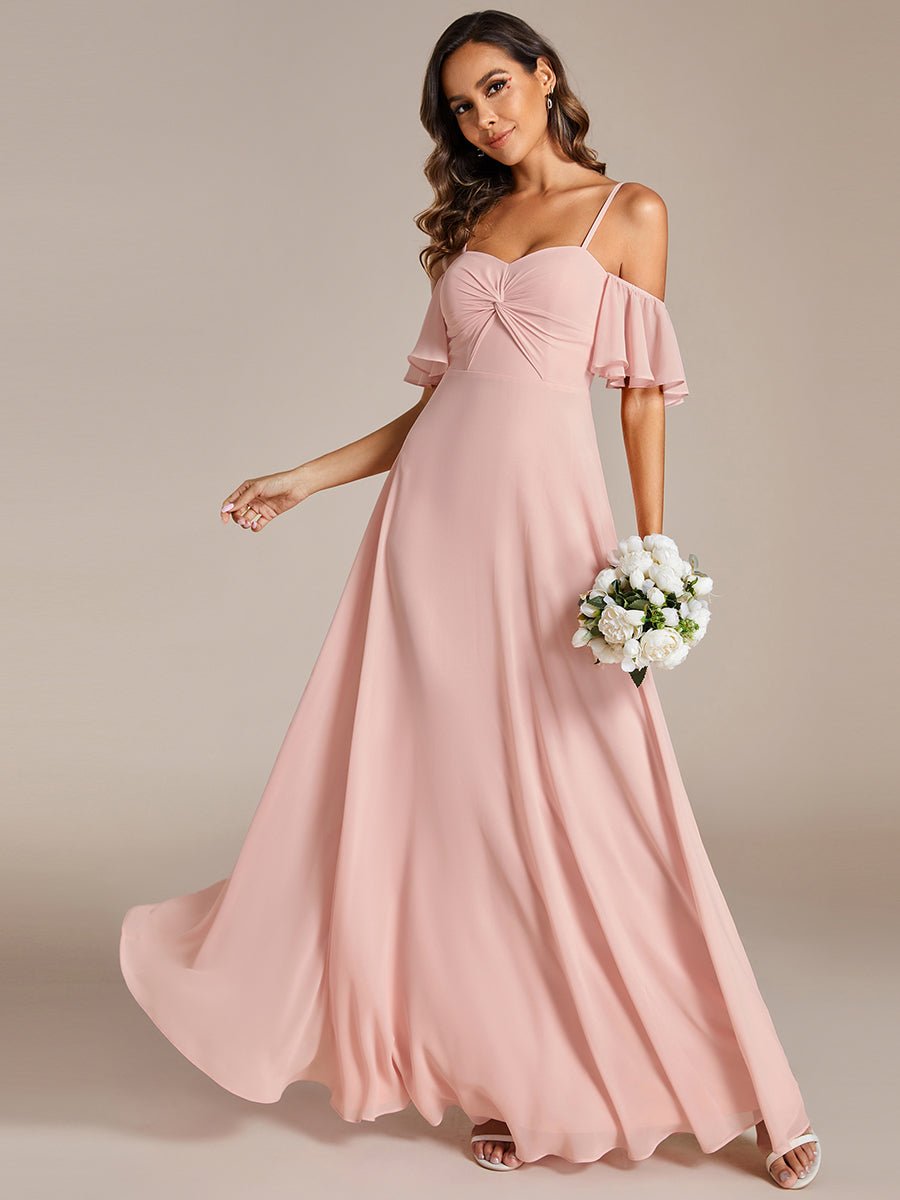 Mesh Contrast Wholesale Bridesmaids Dresses With Spaghetti Straps